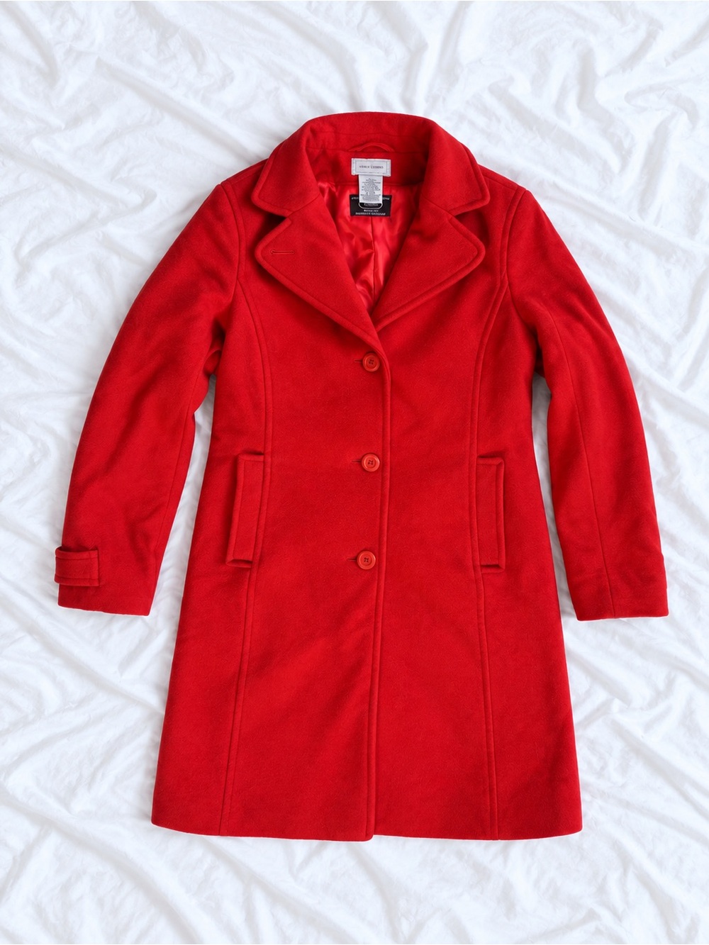 L.L. Bean Women's Red Wool Blend Trench Coat